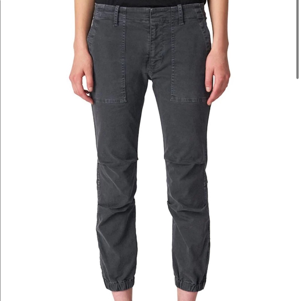 Nili Lotan Cropped French Military Pant in Navy cargo